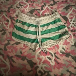 Striped green and white roxy shorts